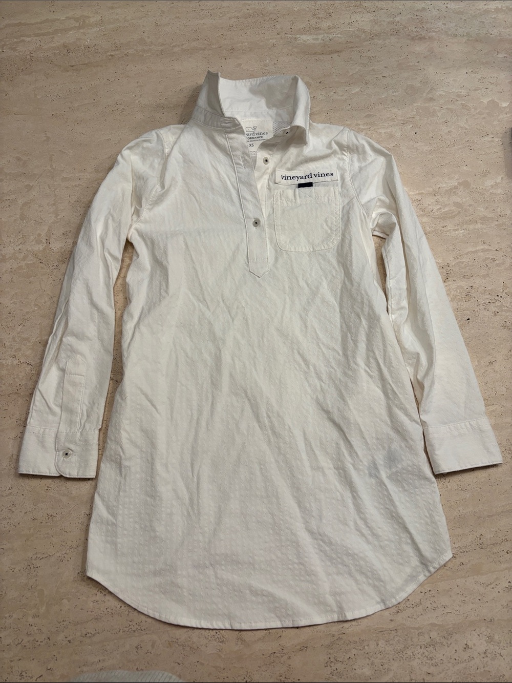 Vineyard Vines Kids White Long-Sleeve Pullover Shirt/Beach Cover-up